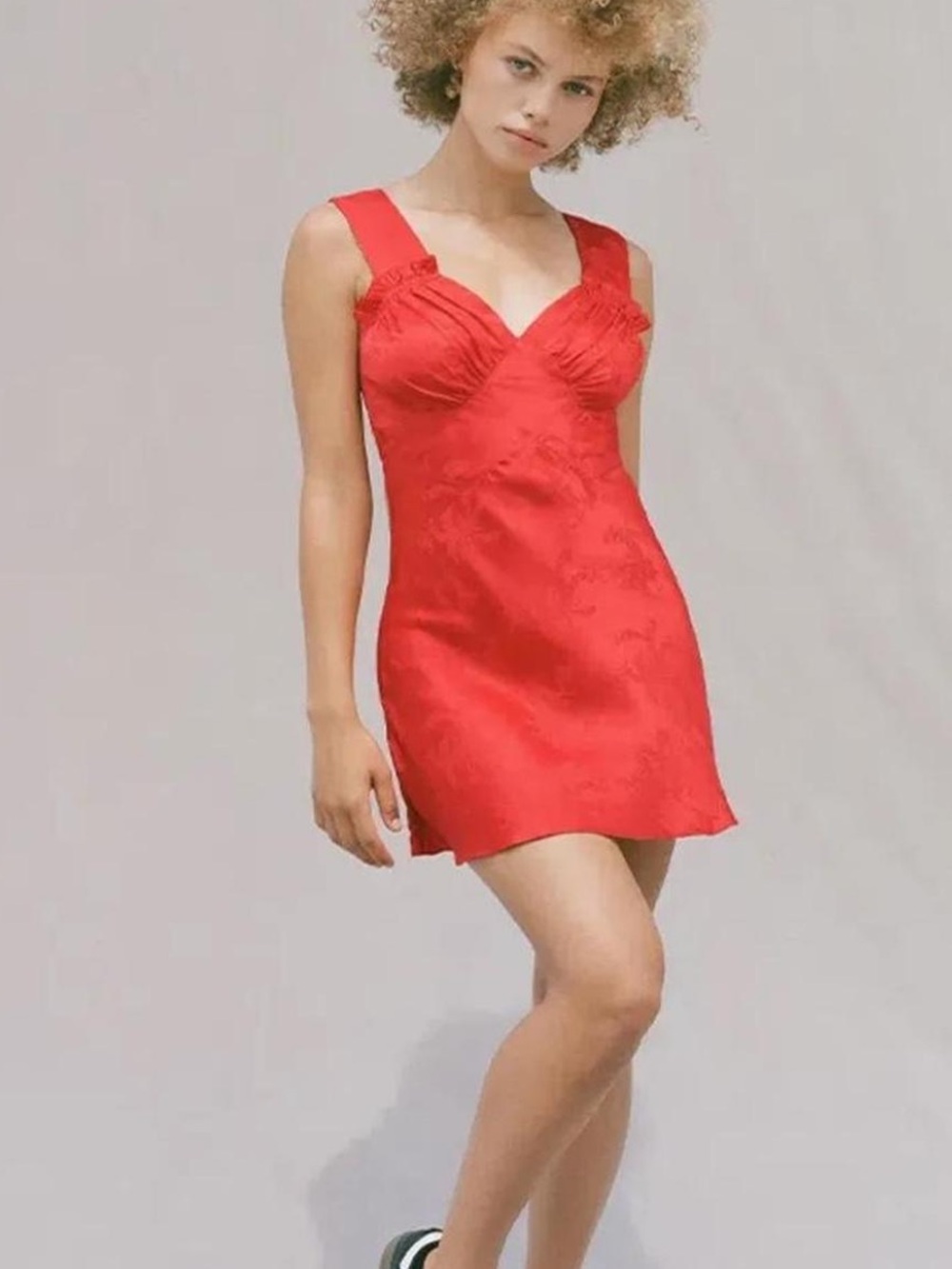 Realisation Par Red Satin Roxy Mini Dress - Picture 2 of 4